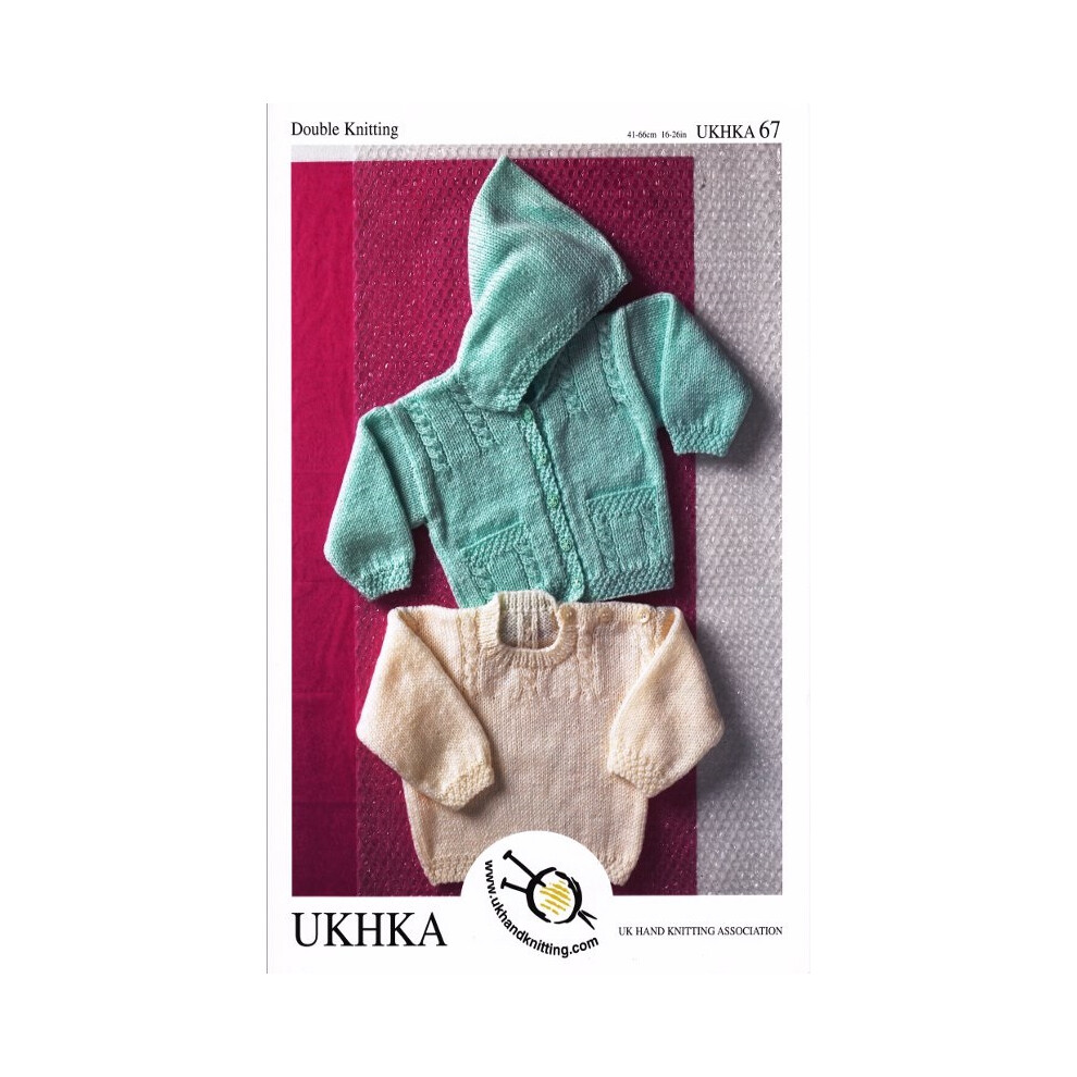 UKHKA 67 DK Knitting Pattern Baby Cardigan & Sweater-image-OPC-PBZ5GSW-NEW