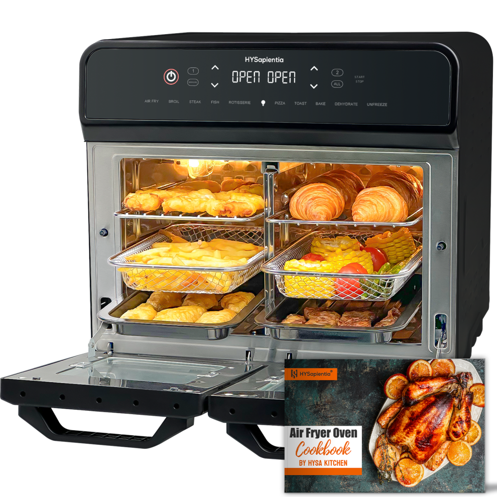 HYSapientia 22L Digital Dual Zone Air Fryer Oven With Rotisserie