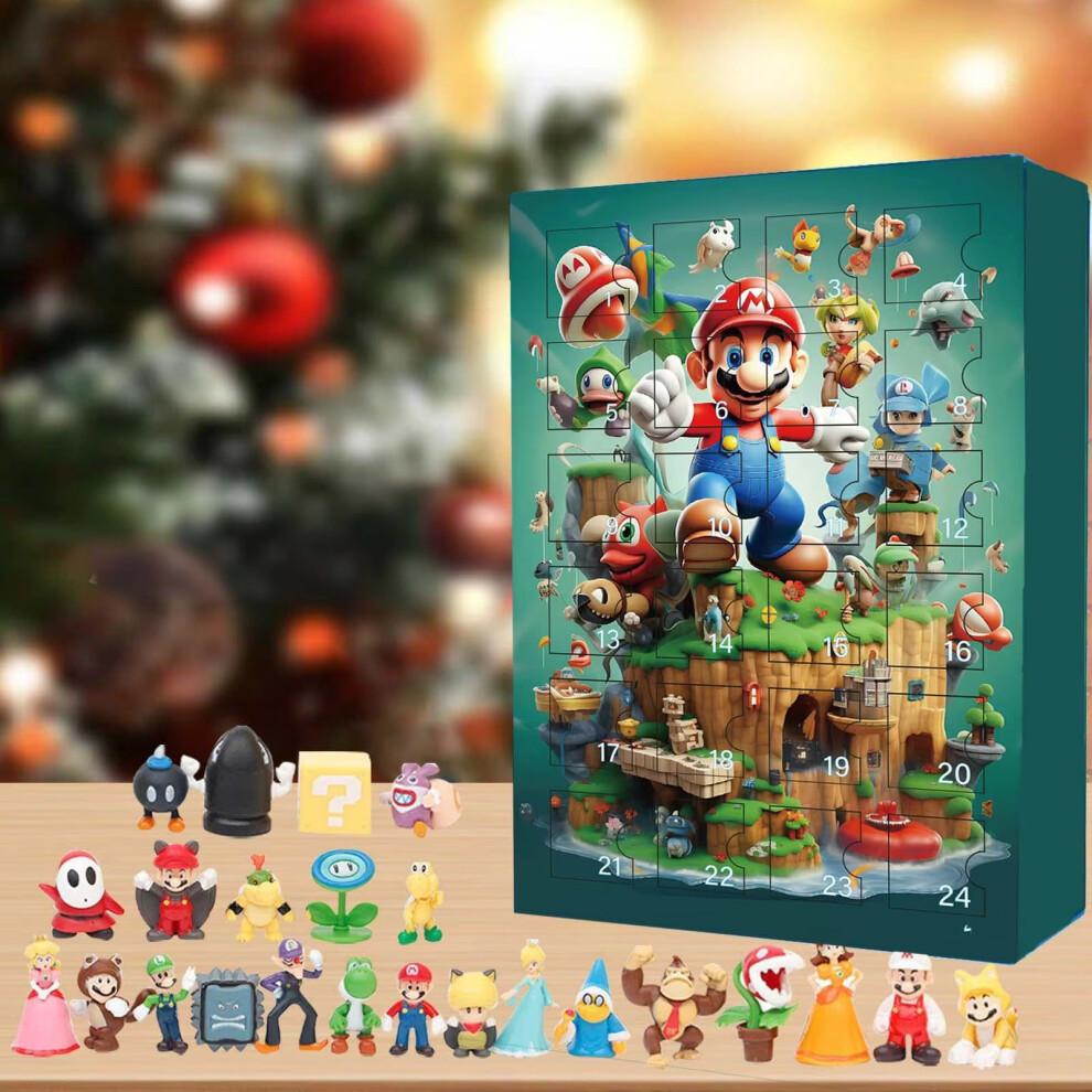 Super Mario Bros 24 Day Christmas Advent Calendar  Holiday Countdown Anime Cartoon Toy Decoration Kids Xmas Gifts