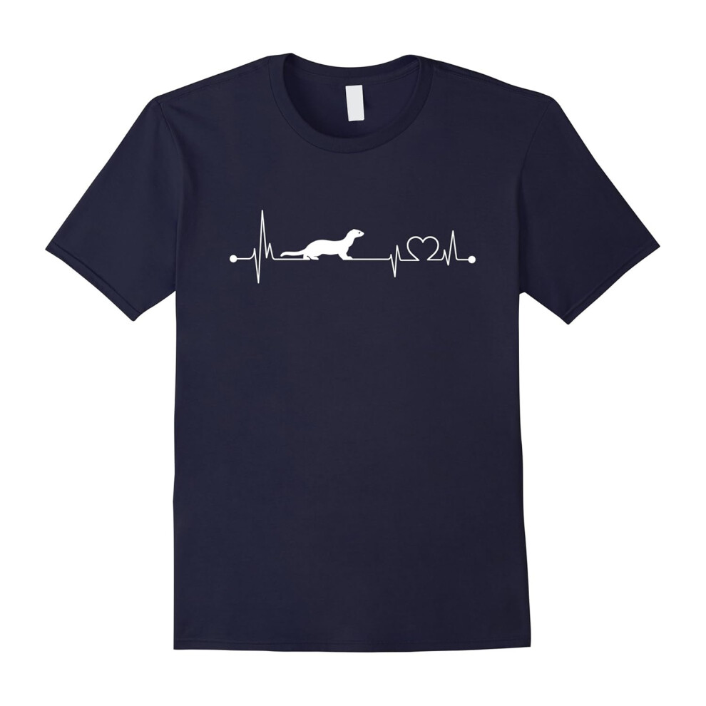 (XL) Ferret T-Shirt, i love Ferret heart beat-Father's Day