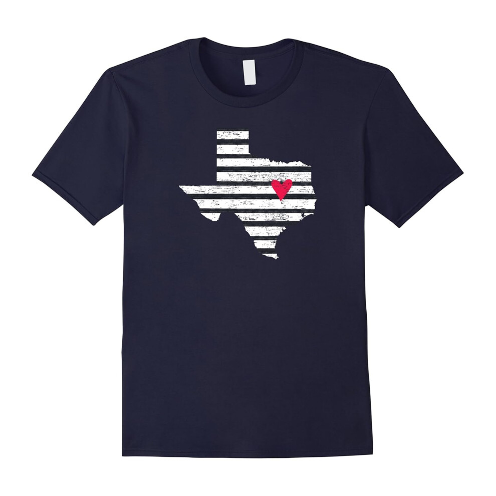 (XL) I Love My Home State Texas Striped T-Shirt â Waco Proud-Father's Day