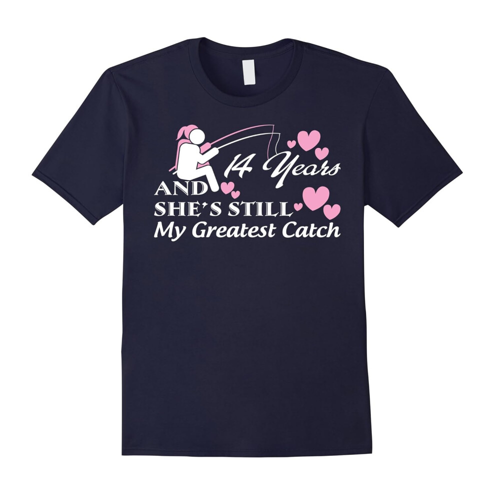 (L) 14th Wedding Anniversary Gifts â Funny Fishing Shirts-Father's Day