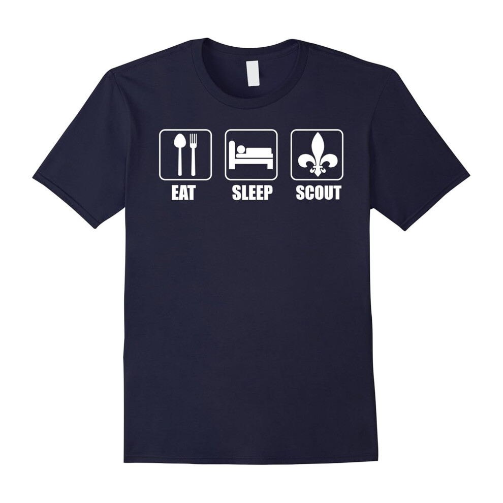 (XXXL) Eat-Sleep-Scout'-Repeat',Funny-T-Shirt,Boy-Scouting,Lovers-Father's Day