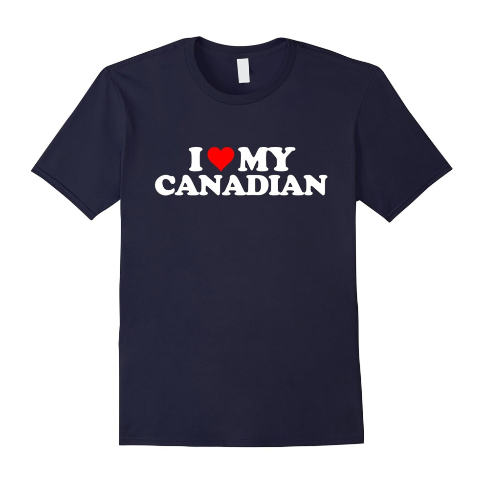 (XXL) I Love My Canadian T Shirt â Heart Funny Canada Gift Tee-Father's Day