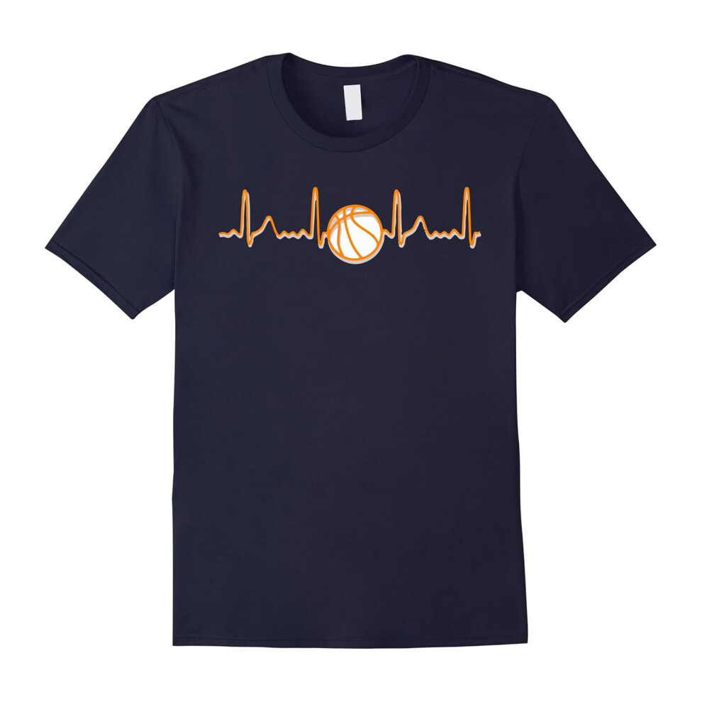 (L) Basketball Heartbeat Shirt, Love Basketball Heart Beat Shirt-Father's Day