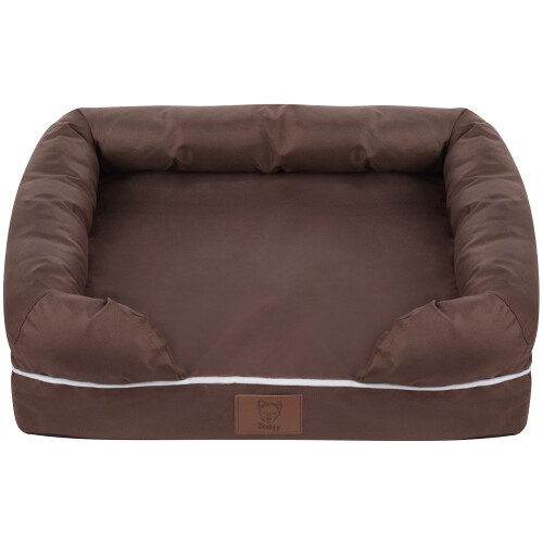 Bunty (Brown, Small) Washable Cover Cosy Dog Bed Super Thick Padding