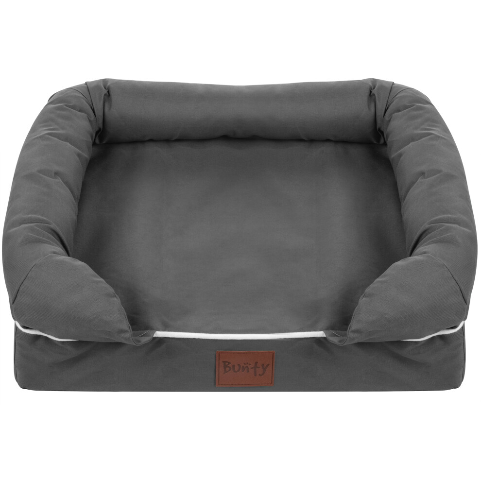 (Grey, Small) Washable Cover Cosy Dog Bed Super Thick Padding