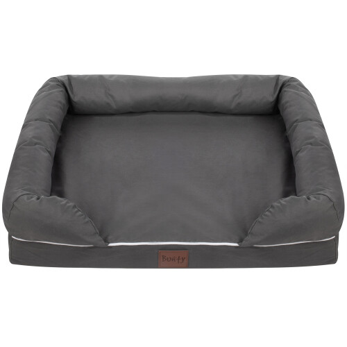 Bunty (Grey, Medium) Washable Cover Cosy Dog Bed Super Thick Padding