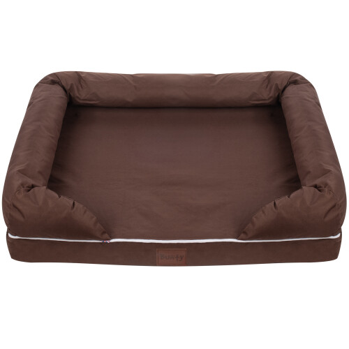 Bunty (Brown, Medium) Washable Cover Cosy Dog Bed Super Thick Padding