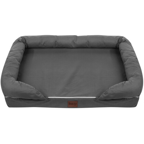 Bunty (Grey, Large) Washable Cover Cosy Dog Bed Super Thick Padding