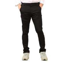 (Black, 36W x 32L) MYT Mens Chinos Trousers Slim Fit Stretch Pants