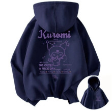 (zx00895, 7-8T) Sanrio Kuromi Hoodie Family Parent-Child Clothing Women Anime Manga Cartoons Children Casual Hoodie Kid Girl Boy Sweaters