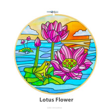 (Lotus Flower) Batik Painting in Hoop Craft Kit