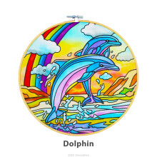 (Dolphin) Batik Painting in Hoop Craft Kit