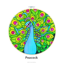 (Peacock) Batik Painting in Hoop Craft Kit