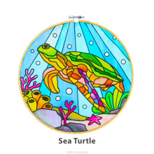 (Sea Turtle) Batik Painting in Hoop Craft Kit