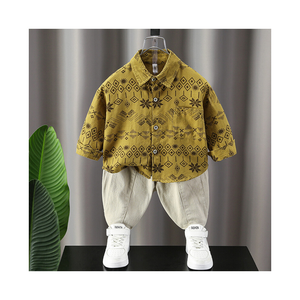 (Ginger, 150cm) Modern Boys Two Piece Outfit Featuring Soft Fabric And Beautiful Floral Design For Kids-image-OPC-PFGPBD5-NEW