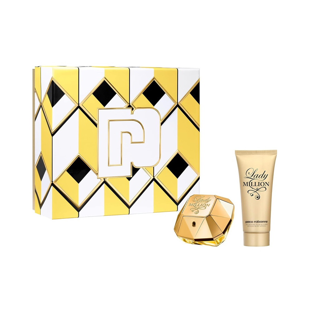 Paco Rabanne Lady Million 80ml EDP Spray & 100ml Body Lotion Gift Set