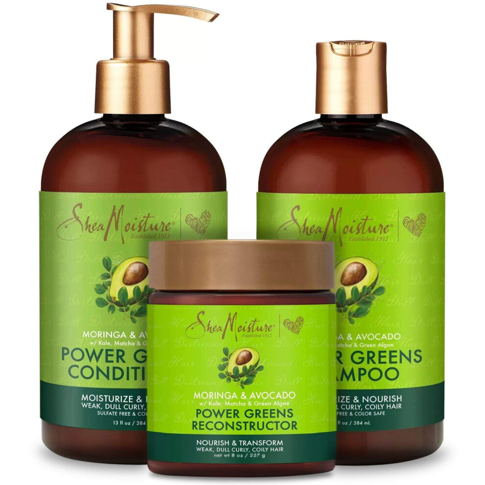 Shea Moisture Moringa & Avocado Shampoo, Conditioner & Reconstructor (Set Of 3)