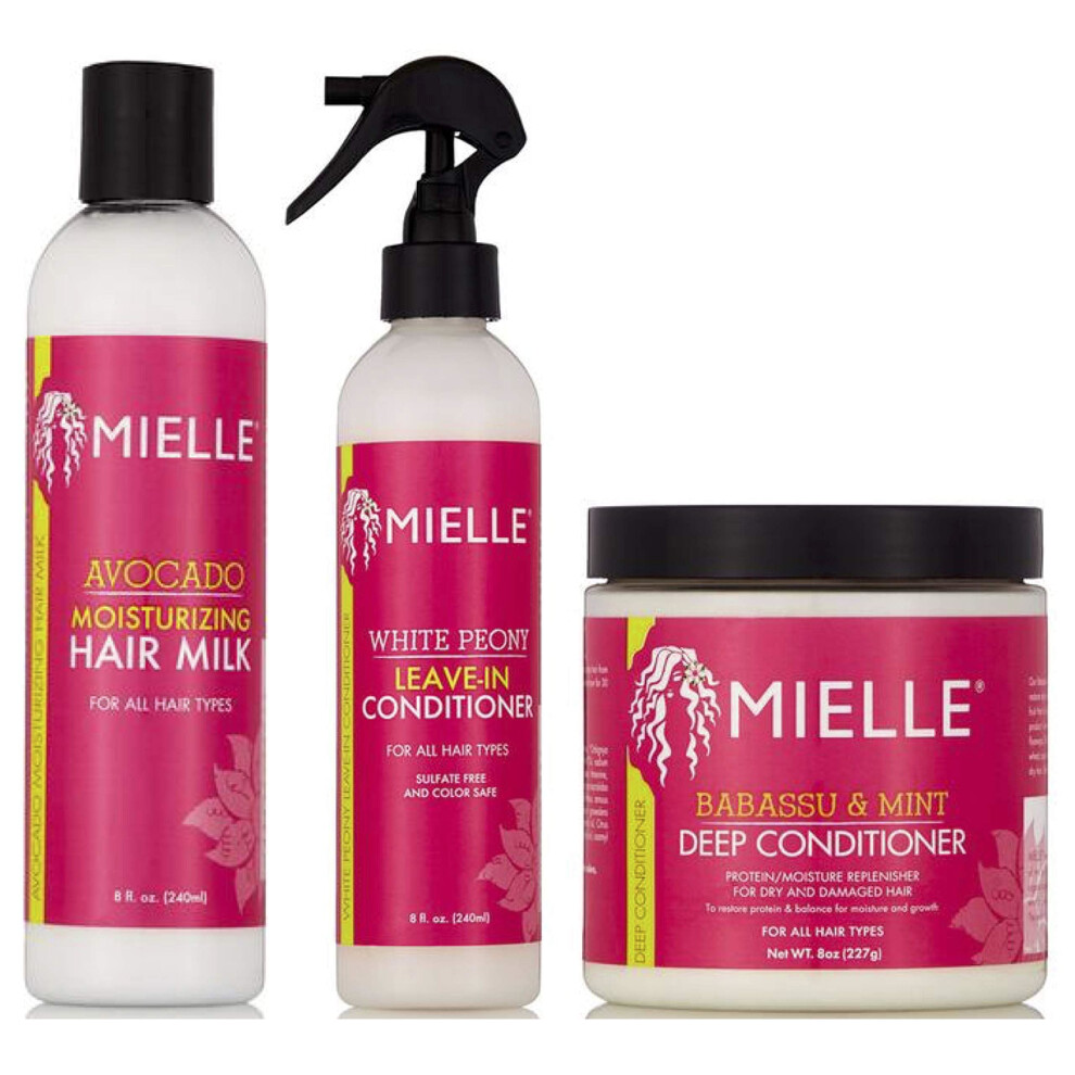 Mielle Organics Avacado Hair Milk 8Oz, Leave-In Conditioner 8Oz & Conditioner 8Oz (Set Of 3)