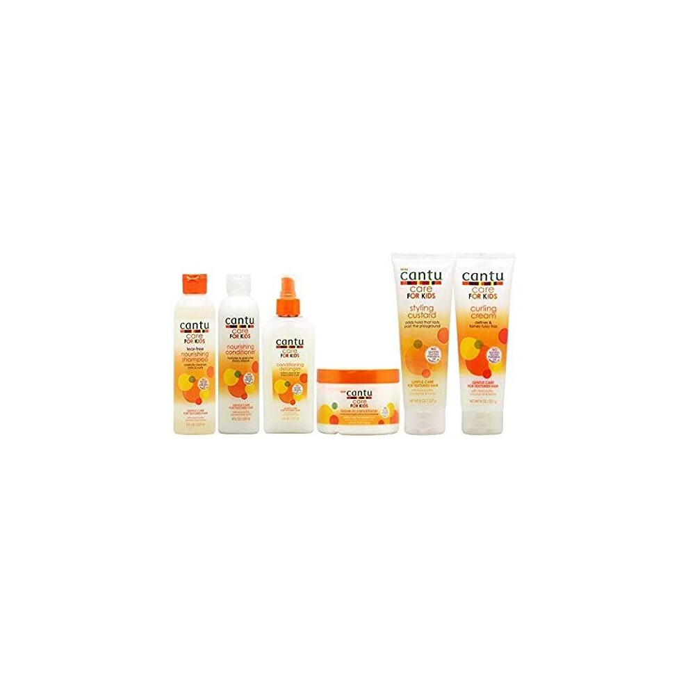 Cantu Care For Kids Shampo,Conditioner,Leave In Cond,Detangler,Curling Cream And Custurd(Set Of 6)