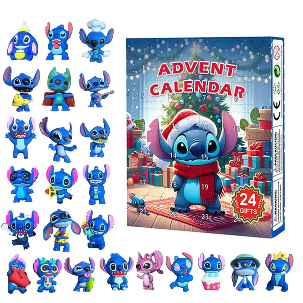 Disney Lilo & Stitch Christmas Angel Advent Halloween Calendar Box Kawaii Stitch Figures Decor Christmas Gift Model Toy