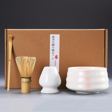 (4) 4pcs/set Traditional Matcha Gift Set Bamboo Ceramic Matcha Bowl With Whisk