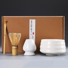 (3) 4pcs/set Traditional Matcha Gift Set Bamboo Ceramic Matcha Bowl With Whisk