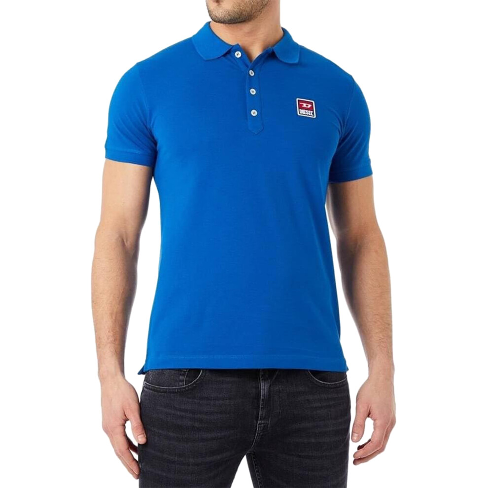 (Royal Blue, M) DIESEL T-Kal-Patch 00SAVB Mens Polo Shirts