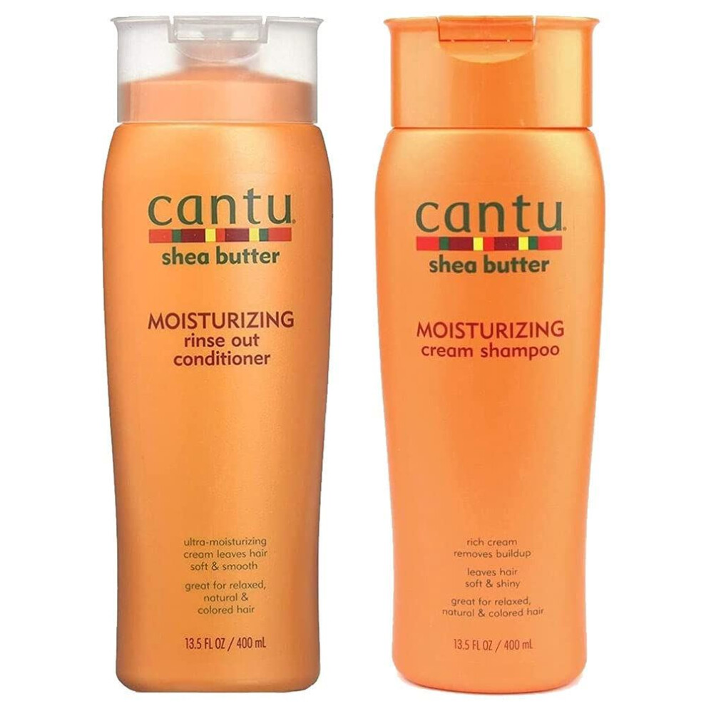 Cantu Cream Shampoo 13.5Oz & Rinse Out Conditioner 13.5Oz (Set Of 2)