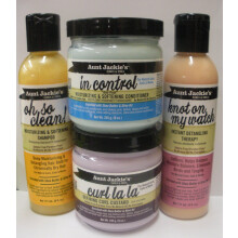 Aunt Jackie's Haircare Shampoo, Conditioner, Detangler, Custard (Set Of 4)