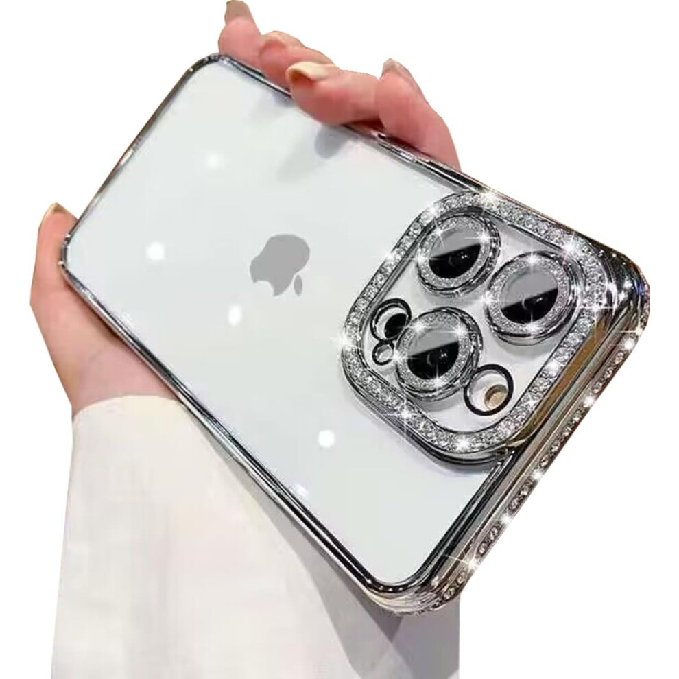 (Iphone 15 Pro, ) Case For Iphone 15 Pro Max Diamond Glitter Phone Cover Silver 5059302152080
