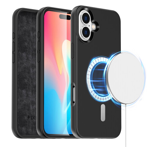 (iPhone 16, Sky Blue) For iPhone 16 Pro Plus Max Liquid Silicone MagSafe Shockproof Phone Case 1
