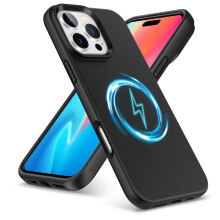 (iPhone 16 Pro Max, Black) For iPhone 16 Pro Plus Max Liquid Silicone MagSafe Shockproof Phone Case