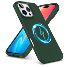 (iPhone 16 Pro Max, Green) For iPhone 16 Pro Plus Max Liquid Silicone MagSafe Shockproof Phone Case