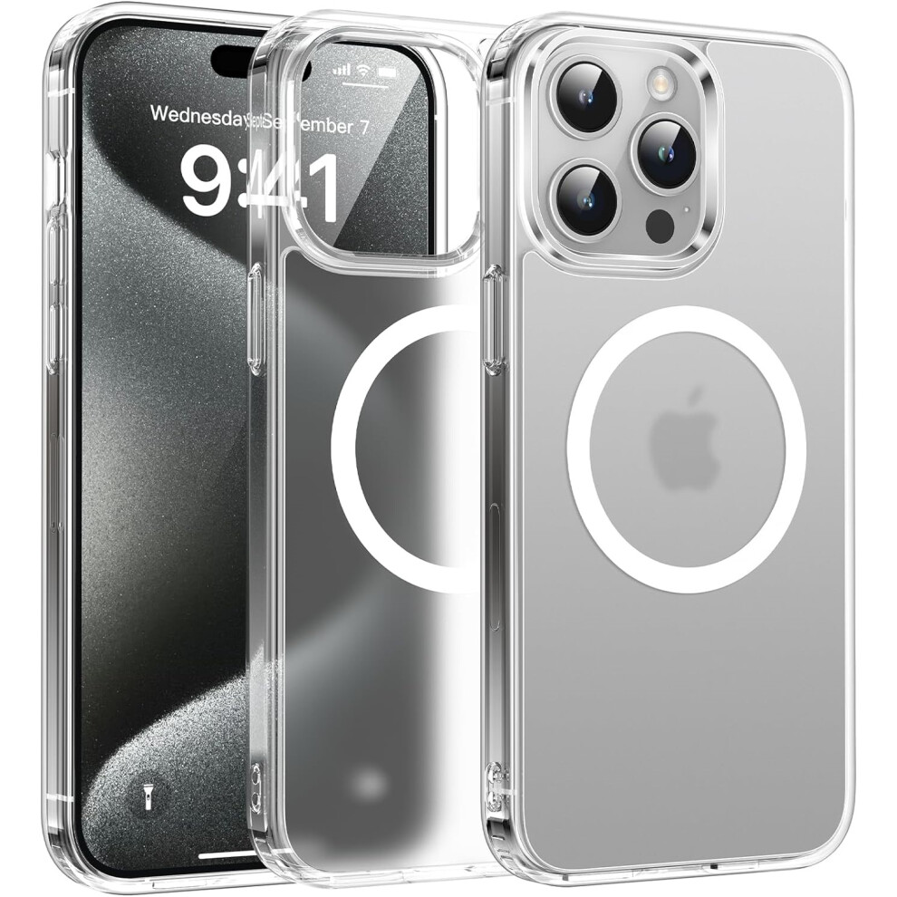 (Iphone 15 Pro, Frosted Clear) For Iphone 15 Pro Plus Max Case With Magsafe Wireless Charging 5059302109336
