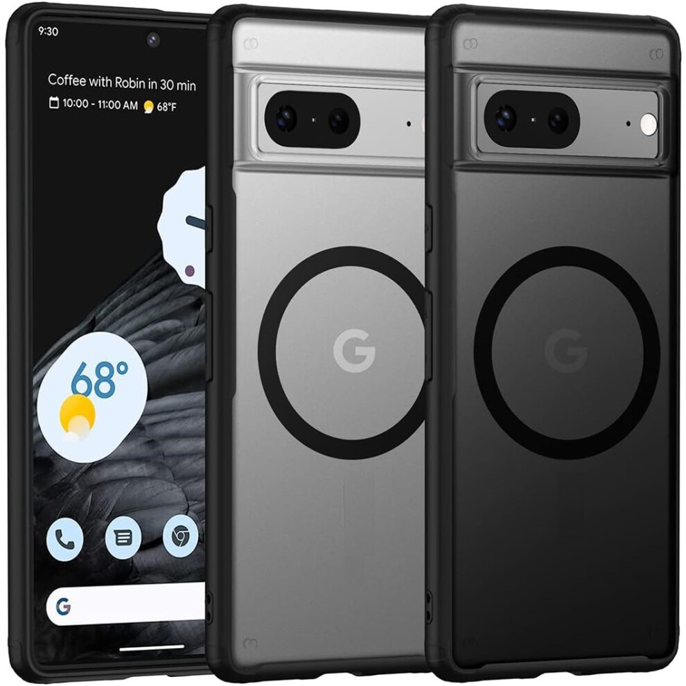 (Google Pixel 7, ) For Google Pixel 7 Pro 7A Case With Magsafe Wireless Charging Black 5059302109190