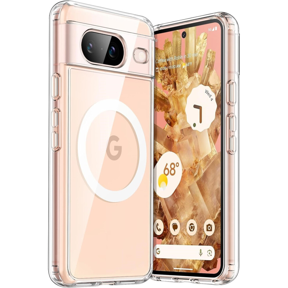 (Google Pixel 8A, Clear) For Google Pixel 8 Pro 8A Case With Magsafe Wireless Charging 5059302145341