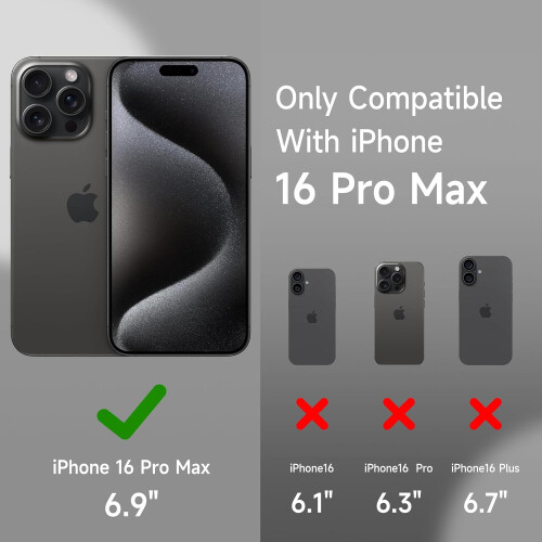 (iPhone 16 Pro Max, Clear) Case for iPhone 16 Pro Max Plus with 2 x Screen Protector Tempered Glass [Compatible with MagSafe] 1