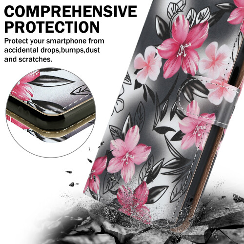 (Google Pixel 8A, Flower) For Google Pixel 8A Leather Book Flip Wallet Case 1