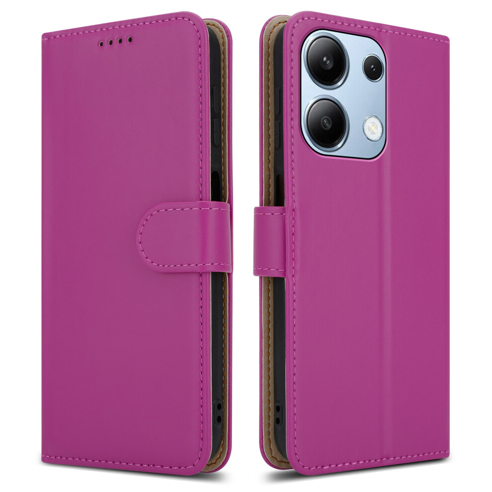 (Xiaomi Redmi Note 13 (4G), Pink) For Xiaomi Redmi Note 13 (4G) Leather Book Flip Wallet Case