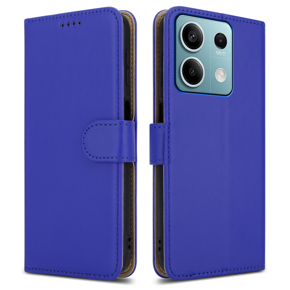 (Xiaomi Redmi Note 13 (5G), ) For Xiaomi Redmi Note 13 (5G) Leather Book Flip Wallet Case Blue 5059302105130