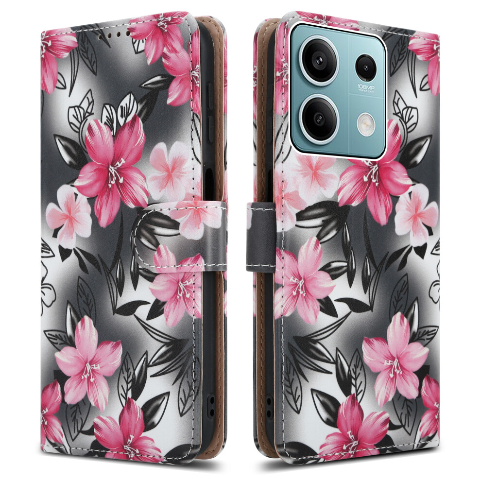 (Xiaomi Redmi Note 13 (5G), Flower) For Xiaomi Redmi Note 13 (5G) Leather Book Flip Wallet Case 5059302105161