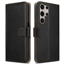 (Samsung Galaxy S24 Ultra, Black) For Samsung Galaxy S24 / S24 PLUS / S24 ULTRA Leather Book Flip Wallet Case