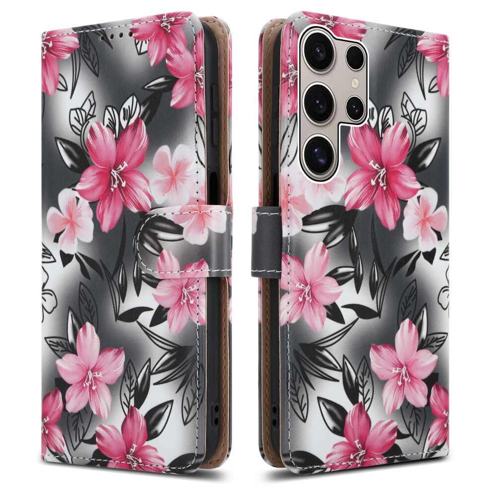 (Samsung Galaxy S24 Ultra, Flower) For Samsung Galaxy S24 / S24 Plus / S24 Ultra Leather Book Flip Wallet Case 5059302103211