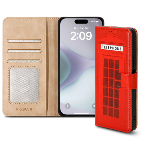For iPhone 16 Leather Book Flip Wallet Case