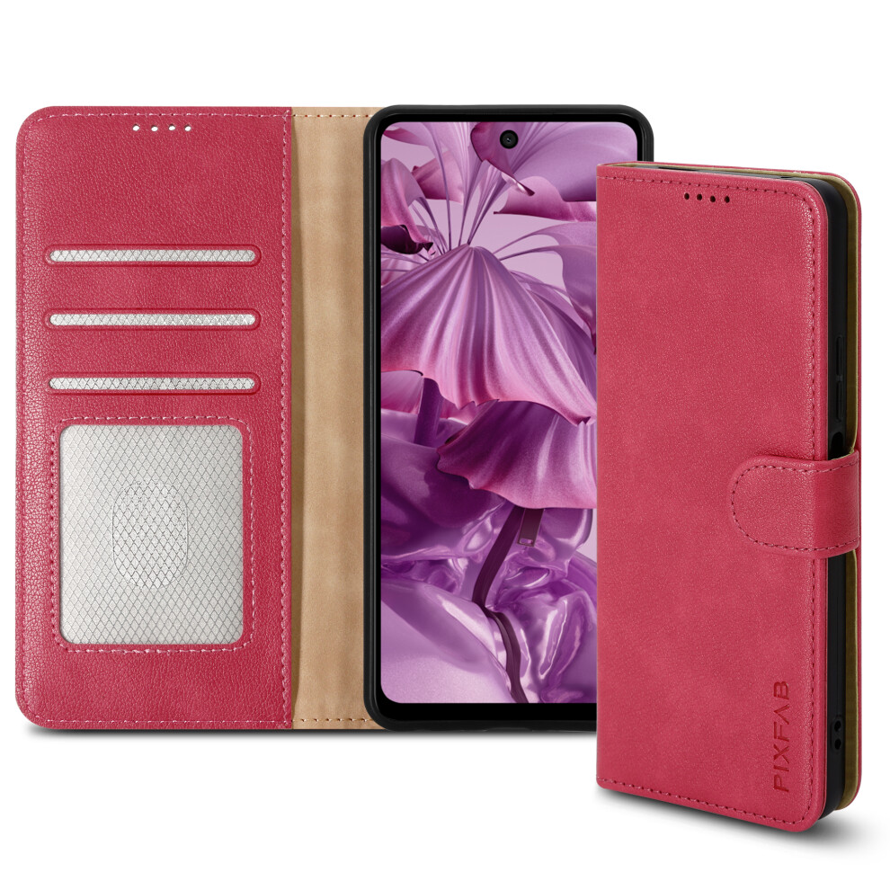 (HMD Pulse / HMD Pulse Pro / HMD Pulse Plus, Pink) For HMD Pulse Pro Plus Leather Book Flip Wallet Case