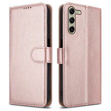 (Samsung Galaxy S23FE, Rose Gold) For Samsung Galaxy S23FE Leather Book Flip Wallet Case