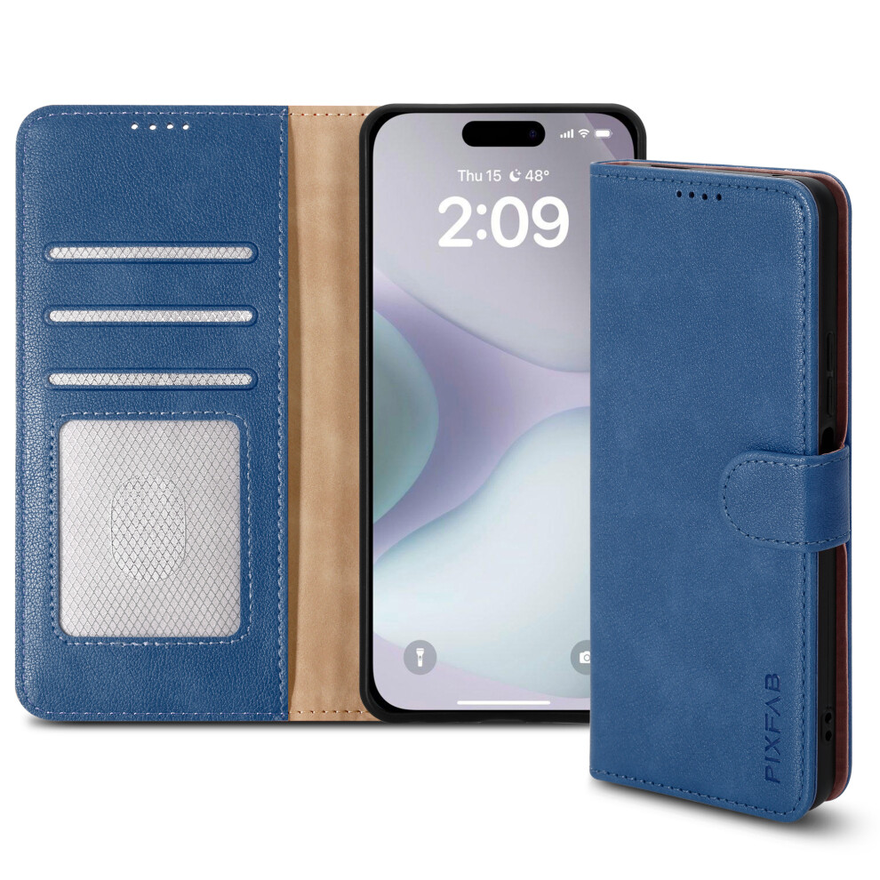 (Google Pixel 9 Pro XL, Blue) For Google Pixel 9 / 9 Pro XL Leather Book Flip Wallet Case