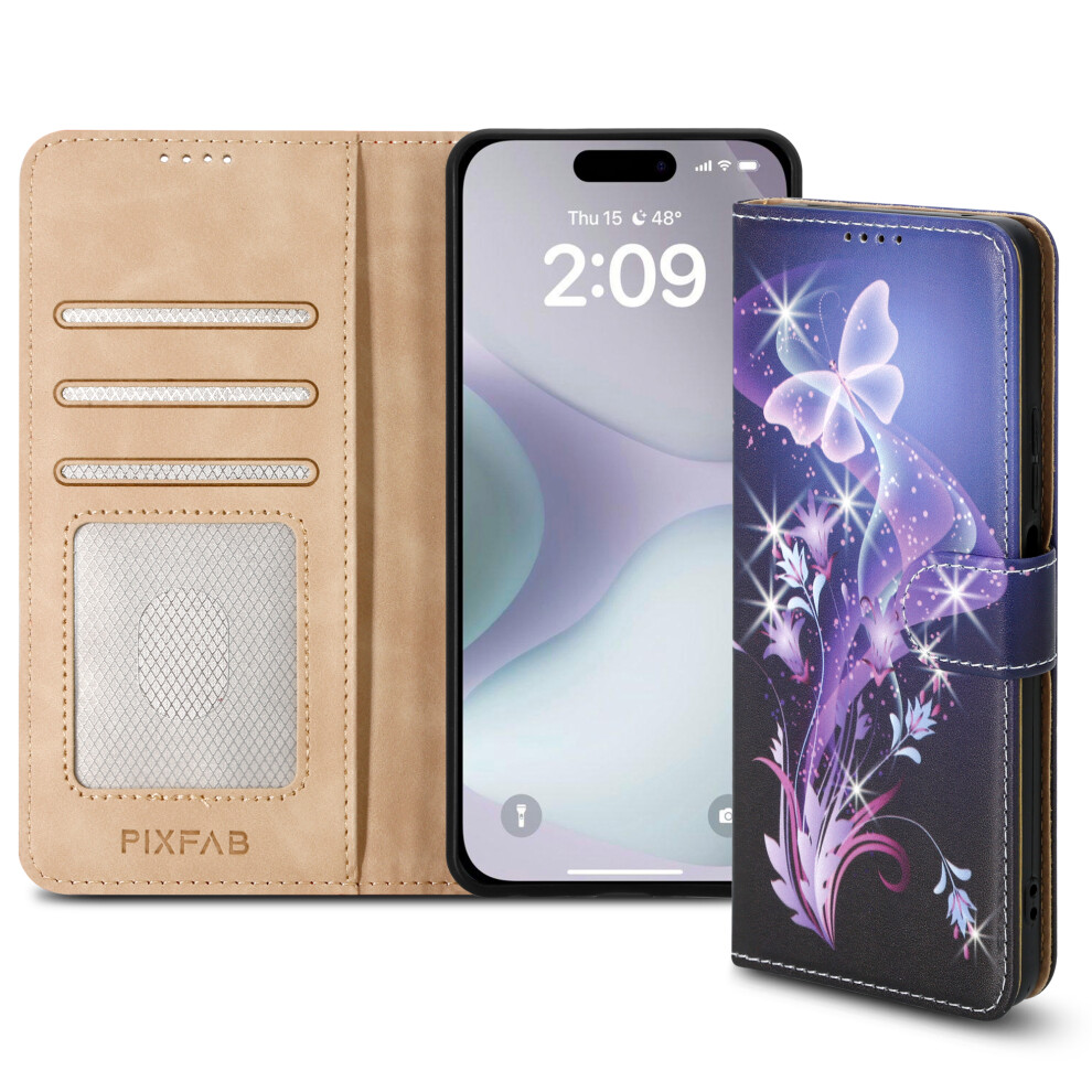 Pixfab (Google Pixel 9 Pro Xl, Butterfly) For Google Pixel 9 / 9 Pro Xl Leather Book Flip Wallet Case
